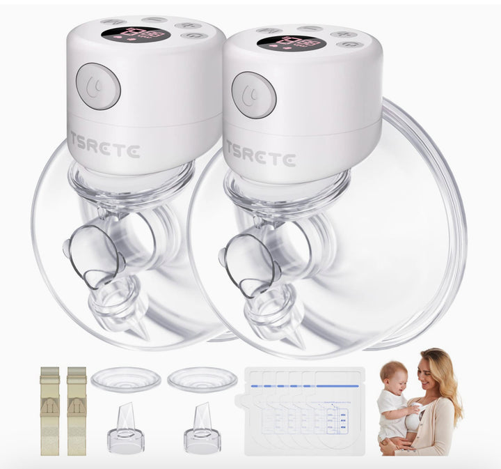 TSRETE Double Electric Hands-Free Breast Pumps - White