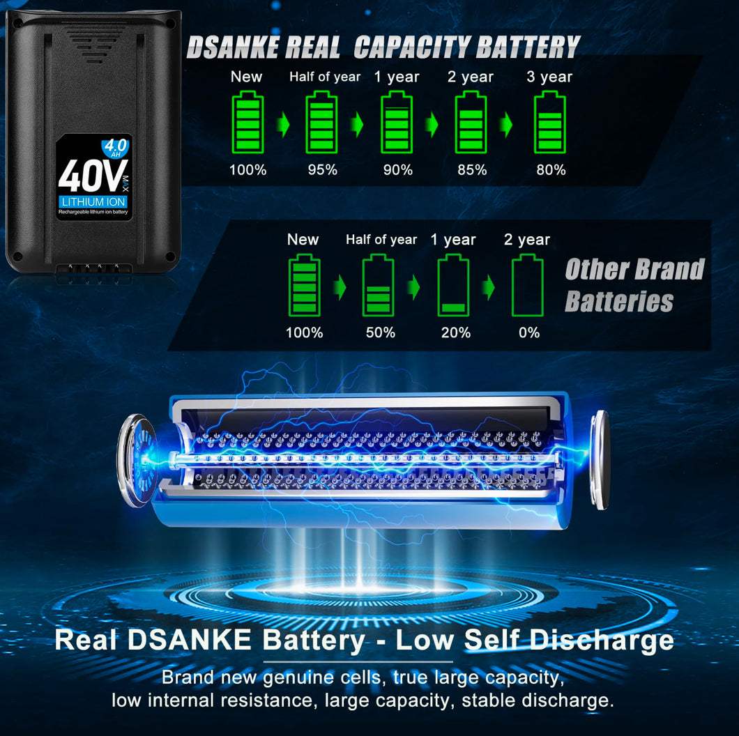 DSANKE 40V 4000mAh Battery Replacement for Kobalt 40Volt Lithium Ion Battery