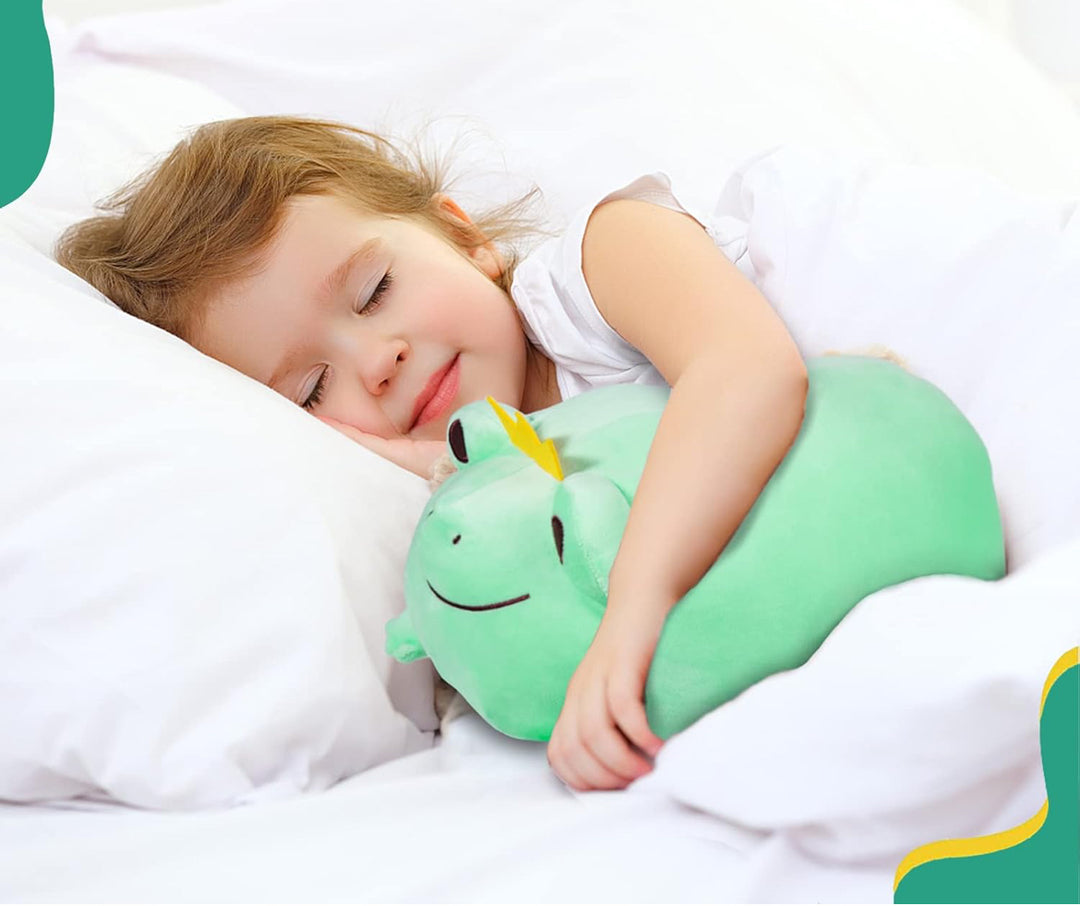 CAZOYEE Super Soft Frog Plush Stuffed Animal Hugging Pillow