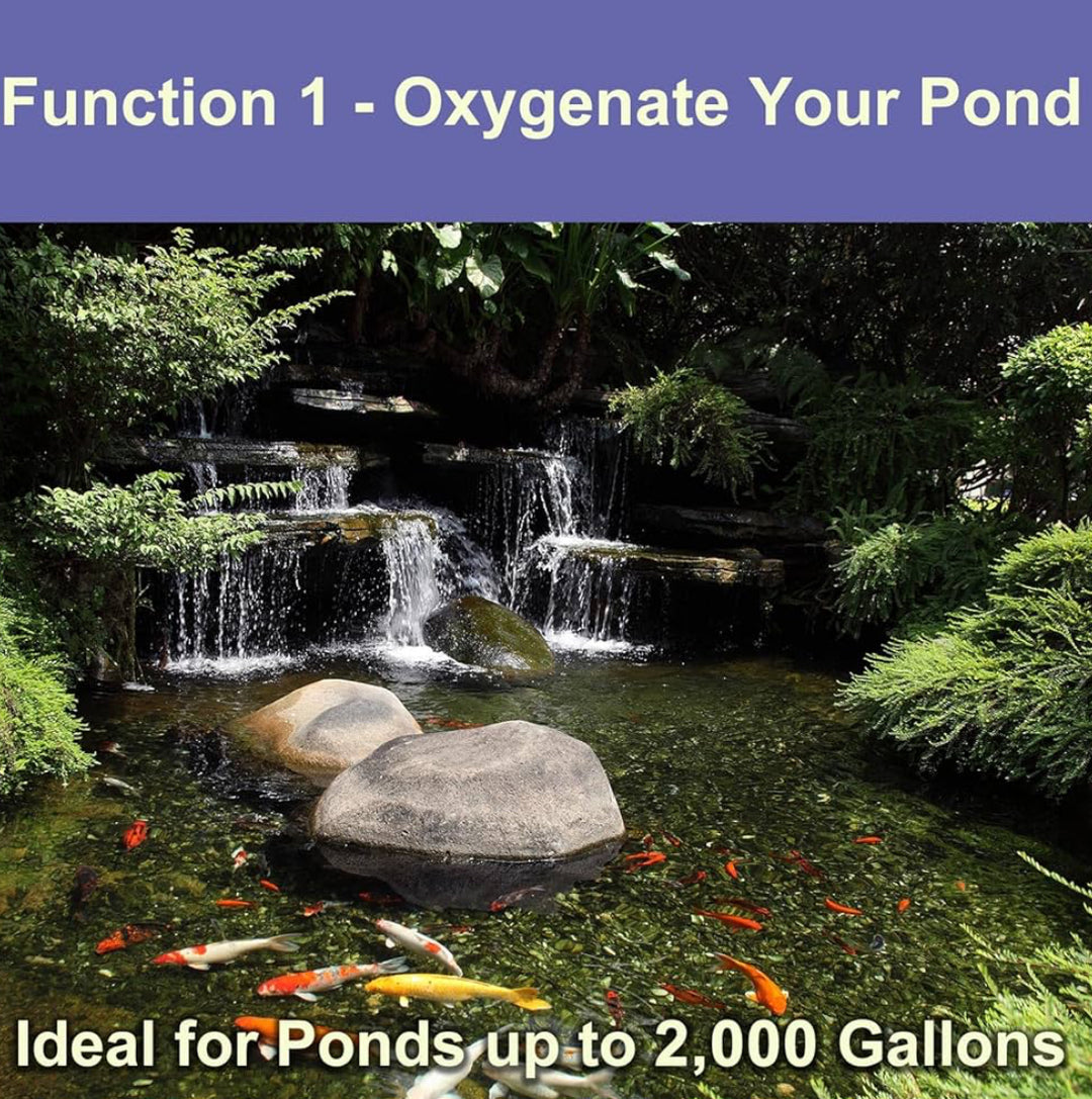 AquaMiracle All-in-One Pond Air Pump Koi Pond Aerator for Pond up to 2000 Gallons