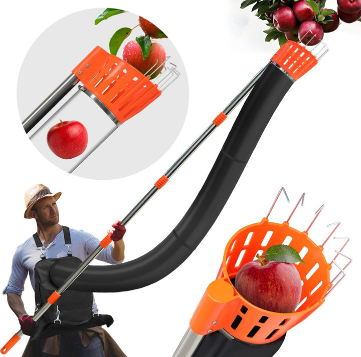 Jamizy 13Ft Professional Fruit Picker with Collection Funnel and Bag