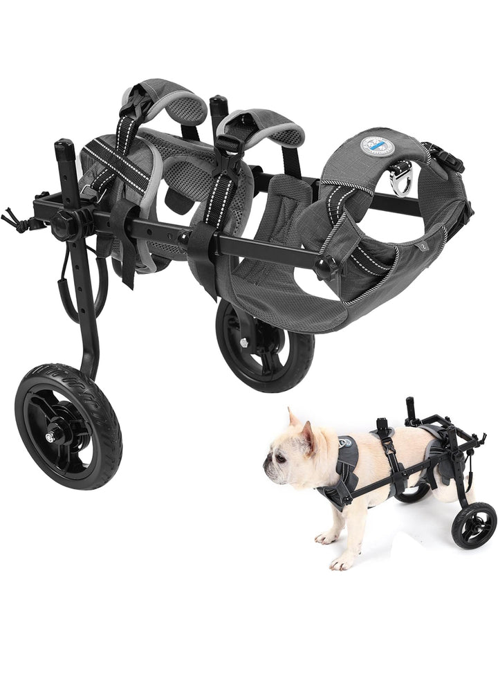 Becrowm Small Dog Wheelchair for Back Legs, Lightweight Dog&Cat&Pets Wheelchair Cart with Disabled Hind Legs Walking, Adjustable Doggy Wheelchair Cart with Wheels for Back Legs