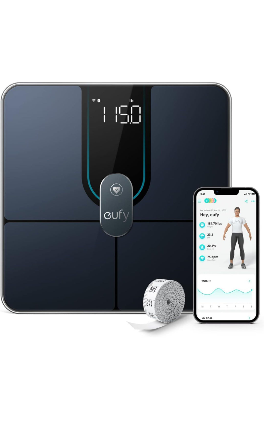 eufy Smart Digital Bathroom Scale P2 Pro with Wi-Fi Bluetooth