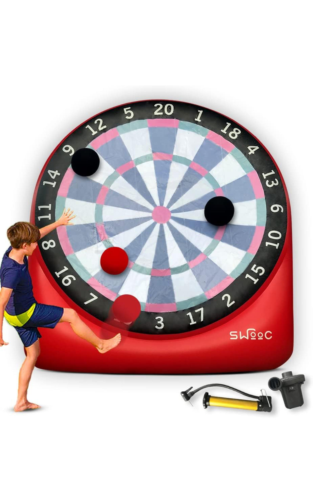 SWOOC Games - Giant Kick Darts (Over 6ft Tall) with 15+ Games Included