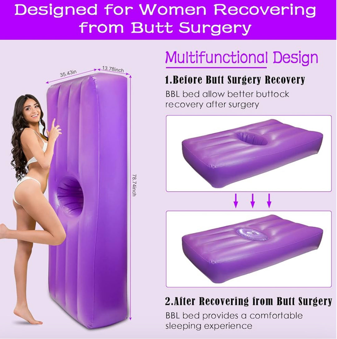 Jazorr PVC Brazilian Butt Lift Post Surgery Recovery Inflatable Bed with Hole