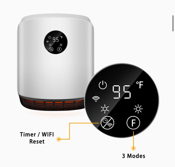 Warmlrec Space Heater for Indoor Use Wall Mounted with WIFI/Remote,1500W Portable Heater Fast Heating with Adjustable Thermostat