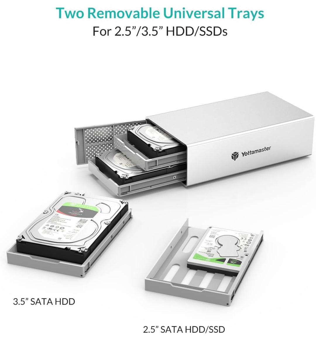 Yottamaster 2 Bay External Hard Drive Enclosure