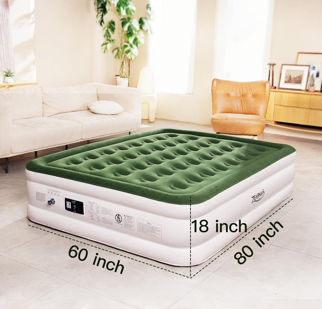 Zearna Air Mattress Queen with Built in Pump