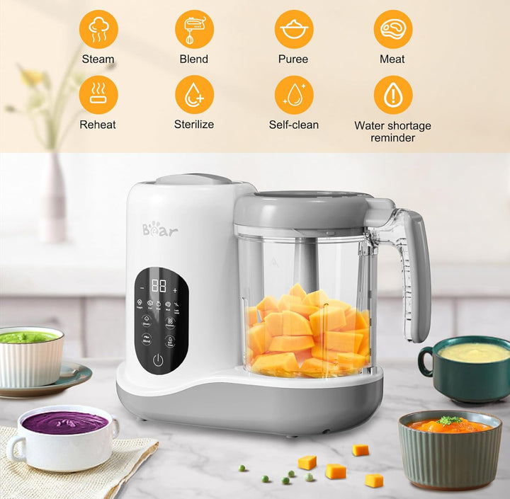 BEAR 2024 Baby Food Maker | One Step Baby Food Processor Steamer Puree Blender