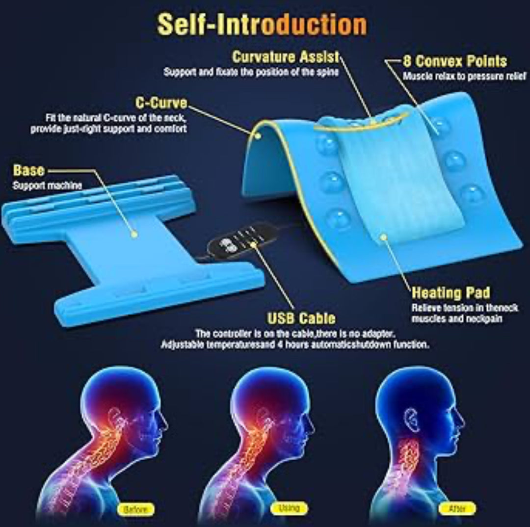 Temash Continuously Heated Cervical Traction Pillow