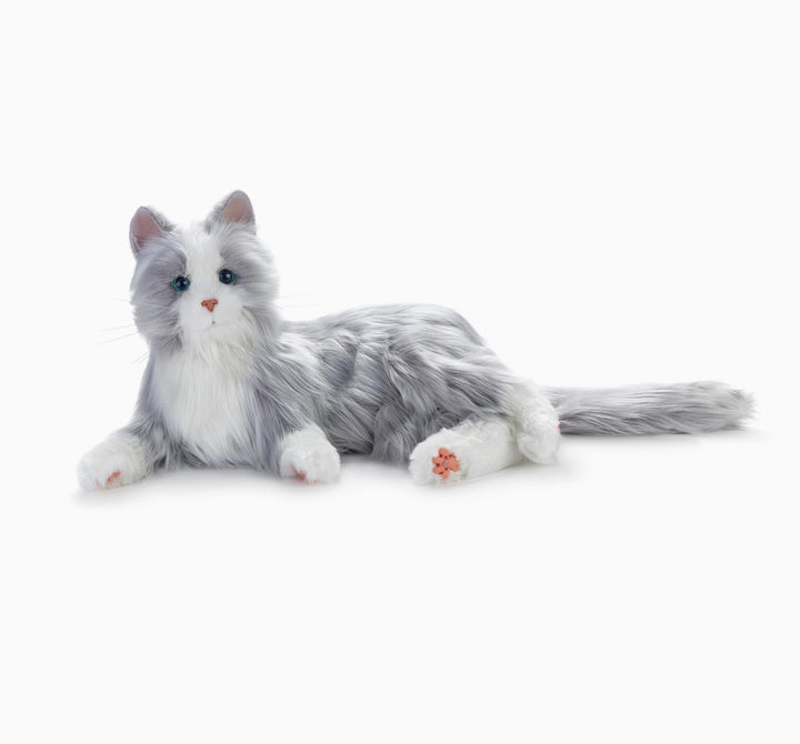 JOY FOR ALL - Silver Cat with White Mitts - Interactive Companion Pets - Realistic & Lifelike