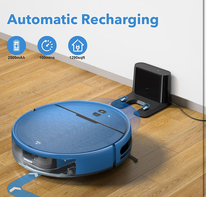 iMartine Robot Vacuum and Mop Combo, 2 in 1 Mopping Robot Vacuum Cleaner Compatible with WiFi/App, Robotic Vacuum Up to 2300Pa Suction, Self-Charging, Slim, Ideal for Hard Floor, Pet Hair, Low Pile Carpet