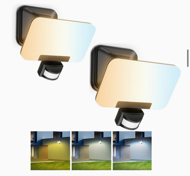 OREiN 3CCT Motion Sensor Outdoor Lights 2 Pack