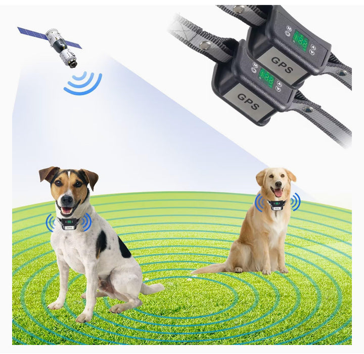 JustPet Wireless Dog Fence GPS Pet Containment System with 2 Collars