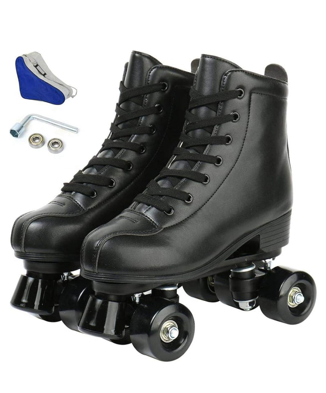 Unpacked Treasures High Top PU Leather Classic Double-Row Roller Skates