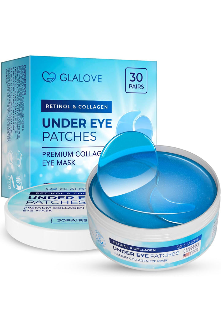 Glalove Under Eye Patches for Puffy Eyes: 60 Count Retinol Collagen Eye Gels Pads