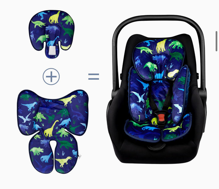 Tanofar 2-in-1 Reversible Baby Car Seat Head and Body Support Insert- Dinosaur