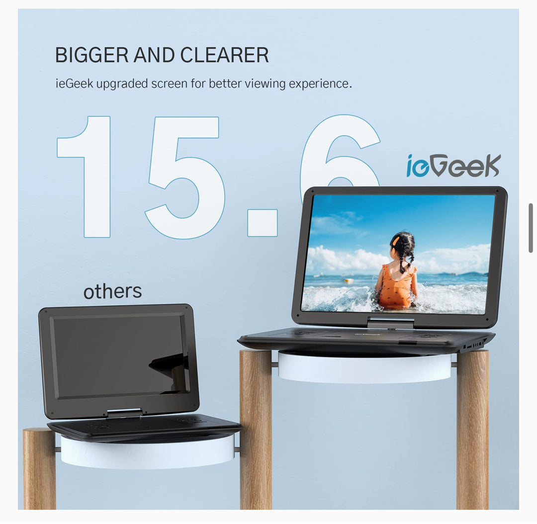 ieGeek 17.5" Portable DVD Player with 15.6" Swivel HD Large Screen