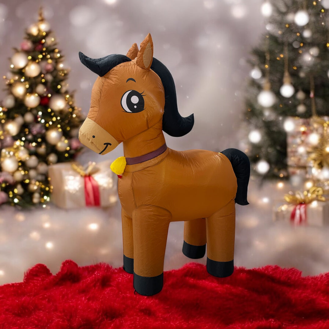 DomKom 6FT Christmas Horse Inflatables