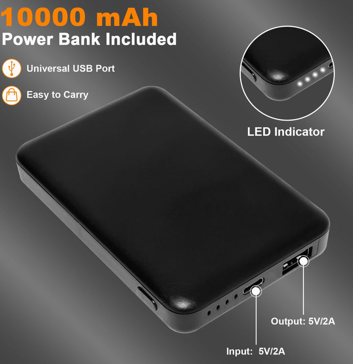 Lslpin Extra Wide Heated Stadium Seat Cushion with 10000 mAh Power Bank - Navy Blue