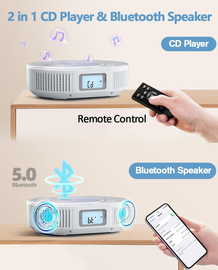 FELEMAN CD Player & Bluetooth Speaker