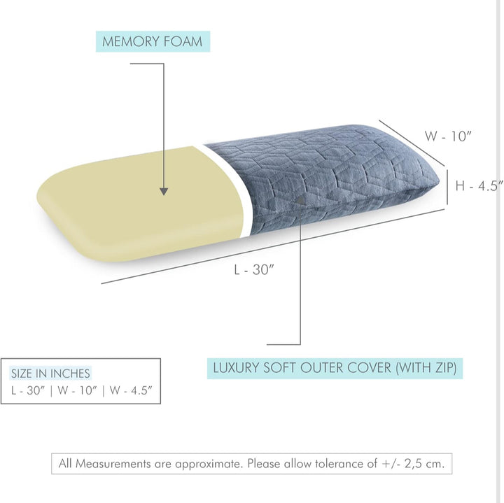 The White Willow Short Body Pillow Memory Foam