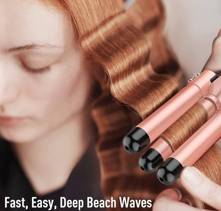 BESTOPE PRO Waver Curling Iron - 3 Barrel Hair Crimper Iron, 5 in 1 Curling Wand Set