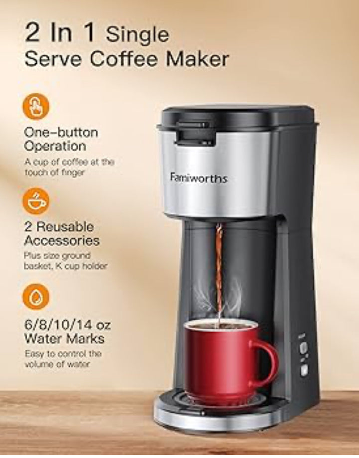 Famiworths Mini Coffee Maker Single Serve