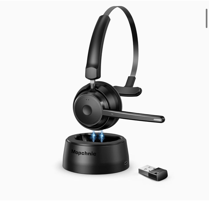 Mopchnic Bluetooth Wireless Headset with AI Noise Canceling Microphone