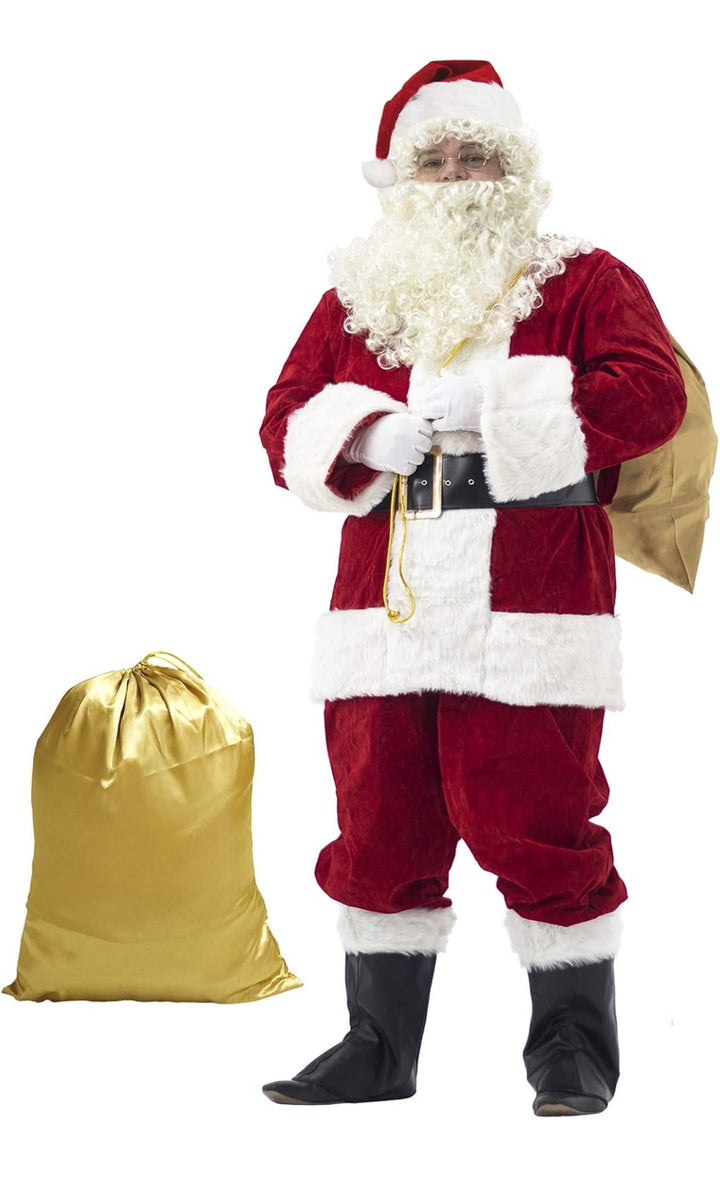 Ahititi 11pcs Men’s Deluxe Professional Santa Claus Outfit