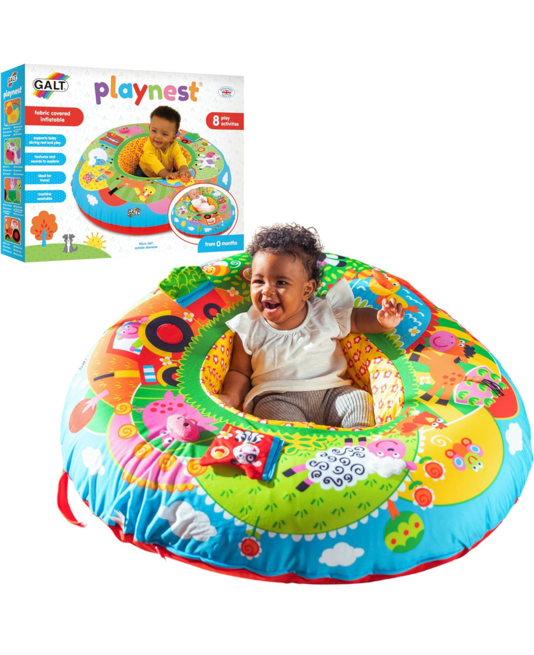 Galt Toys, Playnest - Farm, Baby Activity Center & Floor Seat