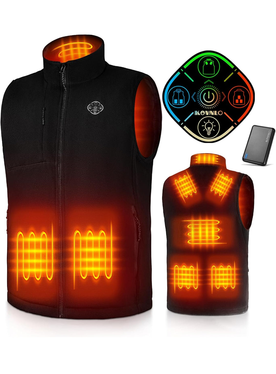 Kovnlo Heated Vest for Men with 16000mAh 7.4V Battery Pack Included