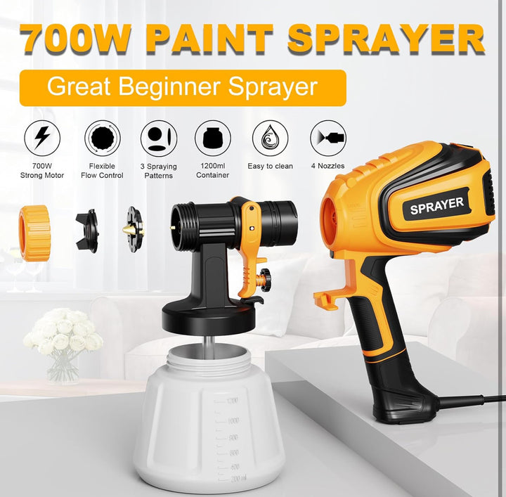 Pulendy Paint-Sprayer-700W-High-Power-Electric-Spray-Paint-Gun