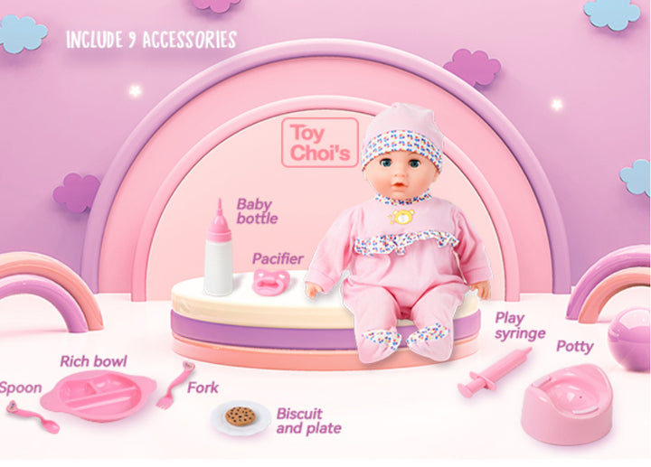 Toy Choi's 16 Inch Interactive Baby Doll Pink