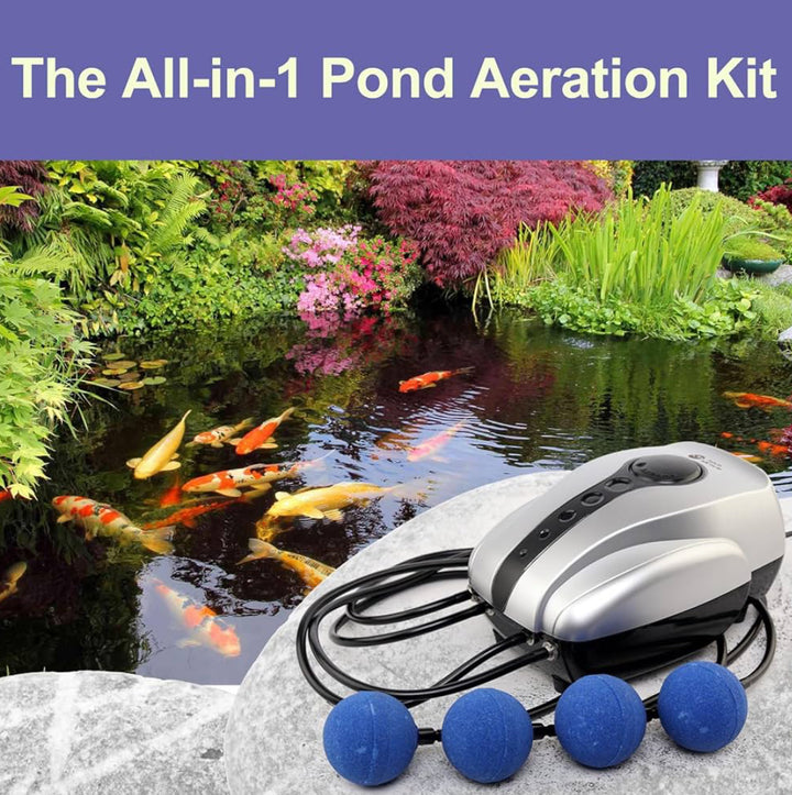 AquaMiracle All-in-One Pond Air Pump Koi Pond Aerator for Pond up to 2000 Gallons