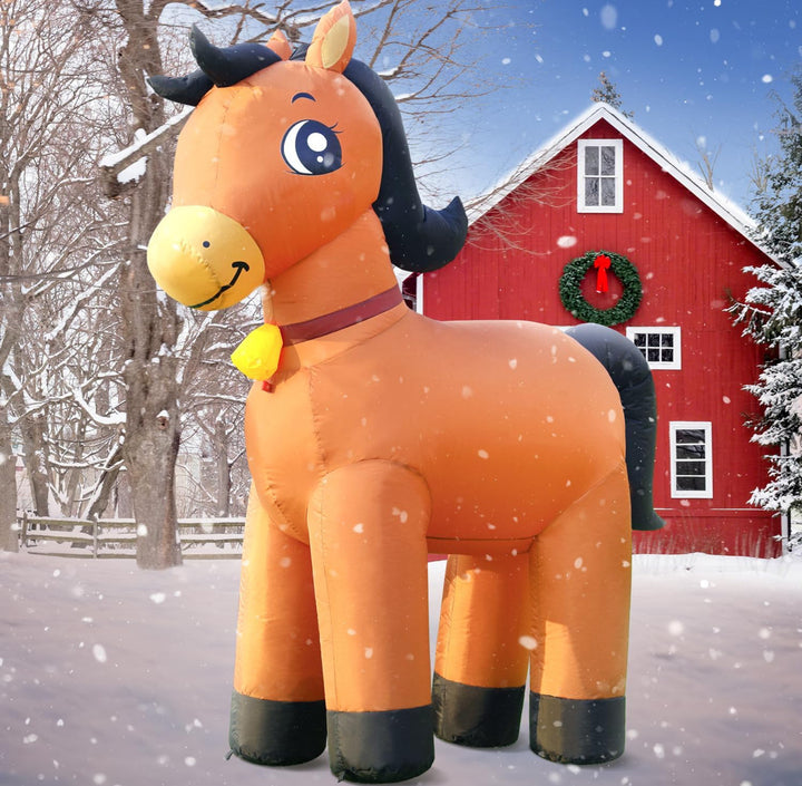 DomKom 6FT Christmas Horse Inflatables